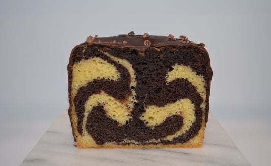 Marble Loaf Cake with Chocolate Glaze (Dairy-Free)